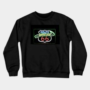 Retro style neon sign on Route 66 Crewneck Sweatshirt